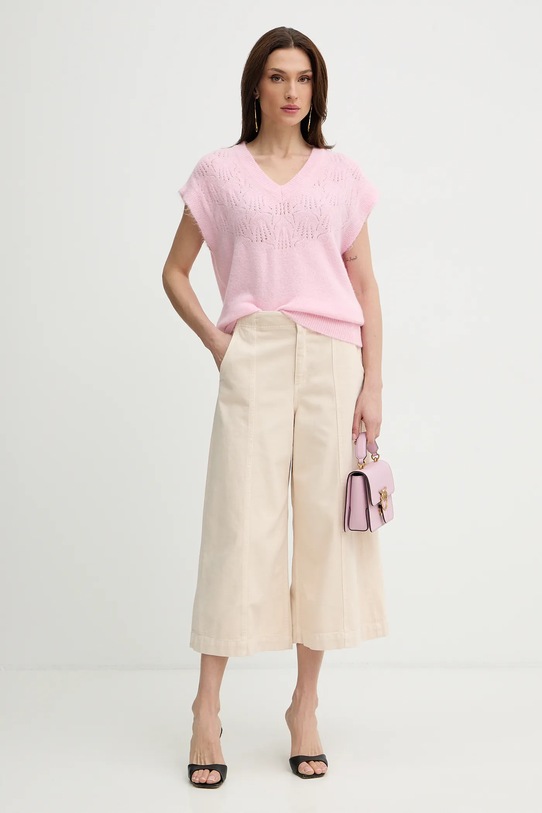 Morgan sweter z dodatkiem wełny 261.MILA różowy SS26