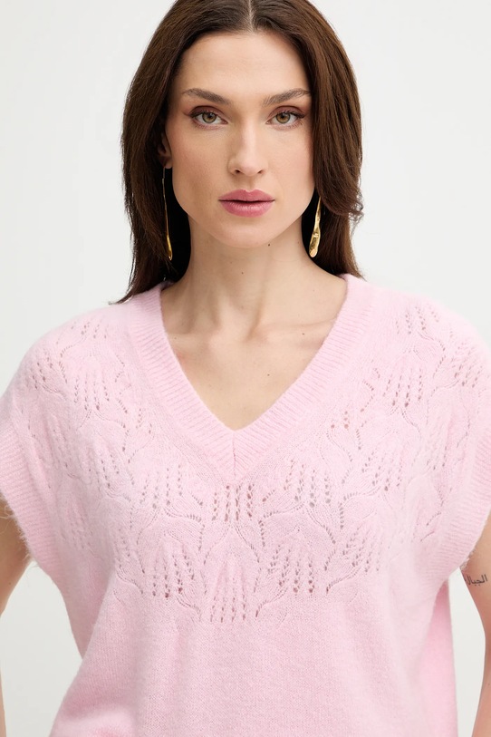 Morgan sweter z dodatkiem wełny różowy 261.MILA