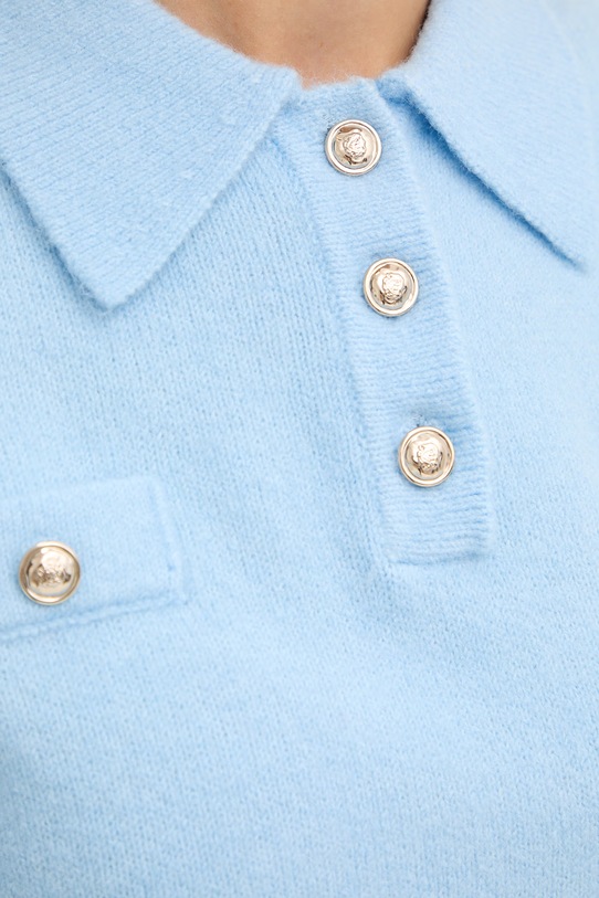 Morgan sweter damski z domieszką wełny MSOFI niebieski