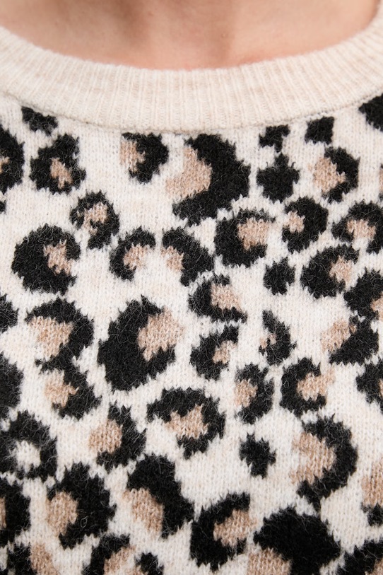 Morgan sweter z domieszką wełny MZEBRI beżowy