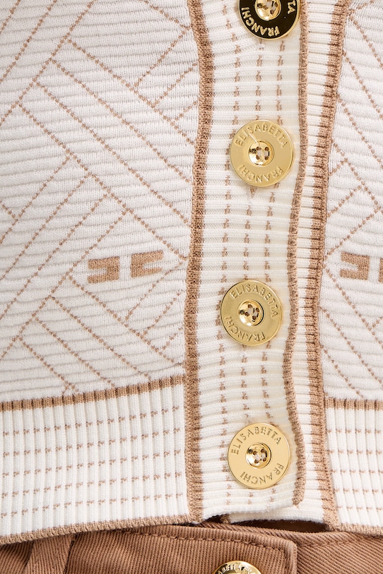 Elisabetta Franchi kardigan damski z wiskozy MK28Q61E2 beżowy