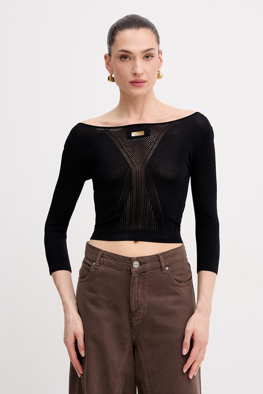 Elisabetta Franchi sweter damski czarny MK71W61E2