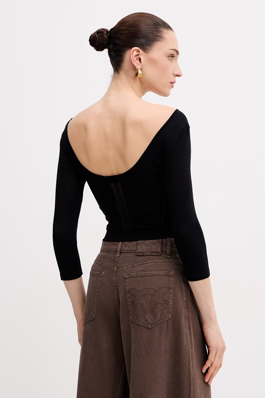 Odzież Elisabetta Franchi sweter damski MK71W61E2 czarny