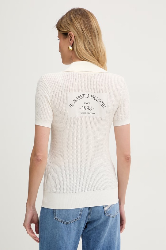 Elisabetta Franchi polo damskie z wiskozy beżowy MK74Q61E2