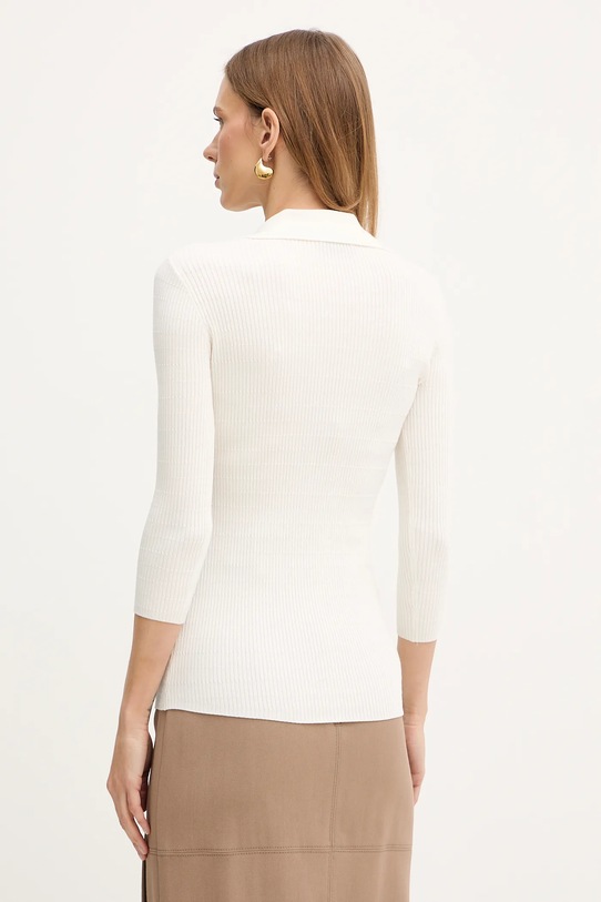 Odzież Elisabetta Franchi bluzka z dodatkiem jedwabiu MK86B61E2 beżowy