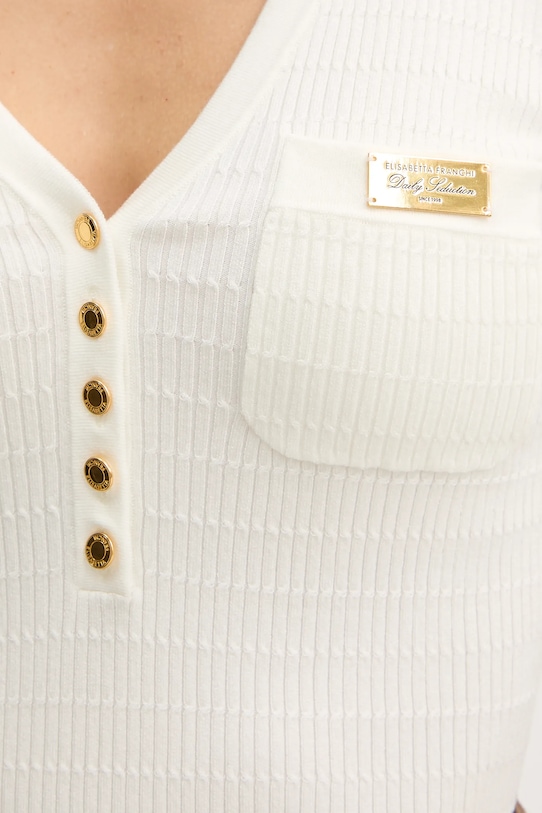 Блузка с добавлением шелка Elisabetta Franchi MK86B61E2 бежевый