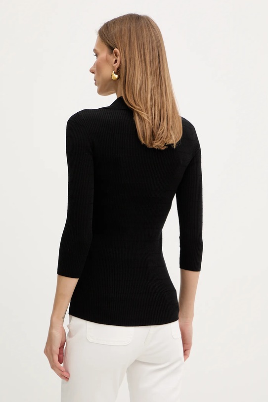 Odzież Elisabetta Franchi bluzka z dodatkiem jedwabiu MK86B61E2 czarny