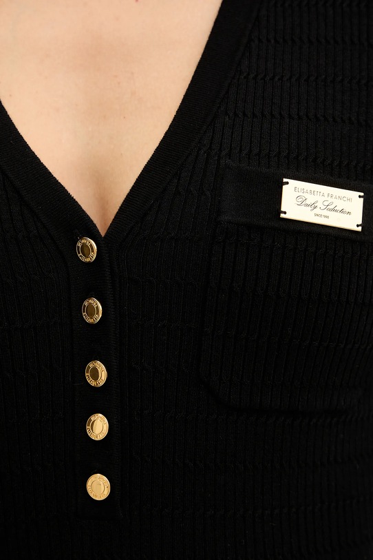 Блузка с добавлением шелка Elisabetta Franchi MK86B61E2 чёрный