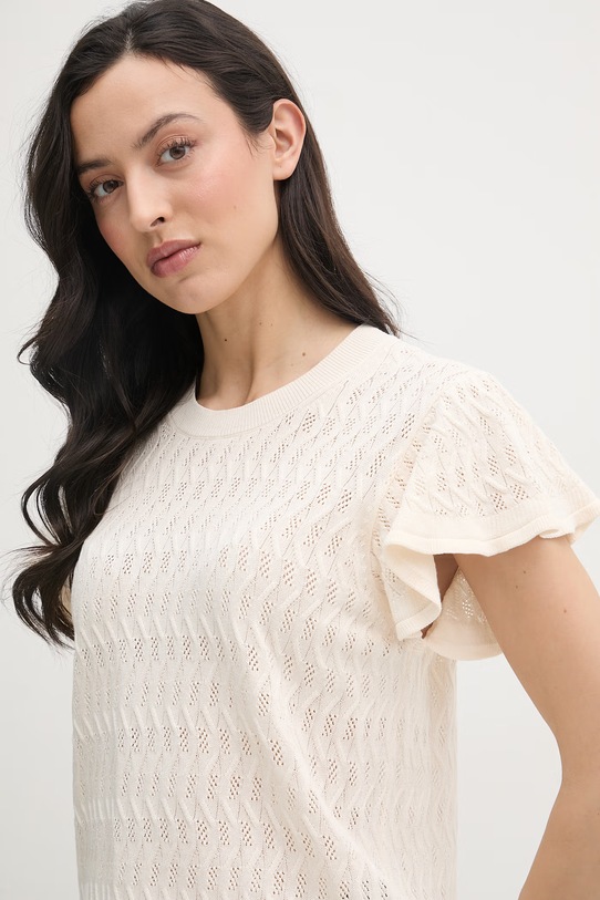 Mos Mosh sweter damski bawełniany Ganna beżowy 177580