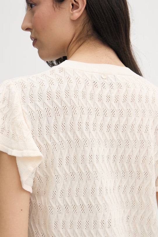 Mos Mosh sweter damski bawełniany Ganna 177580 beżowy