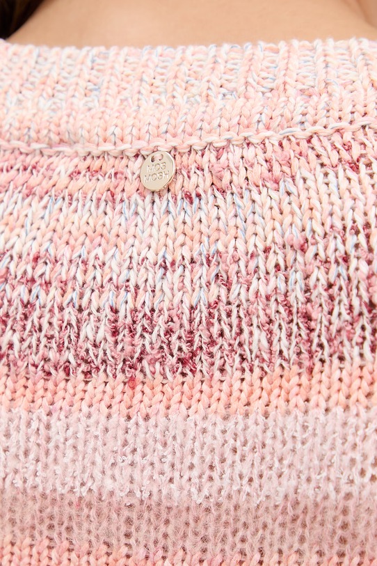 Mos Mosh sweter damski z dodatkiem wełny Edele 178740 pomarańczowy