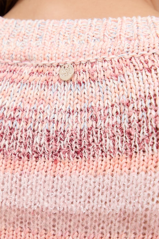 Mos Mosh sweter damski z dodatkiem wełny Edele 178740 pomarańczowy