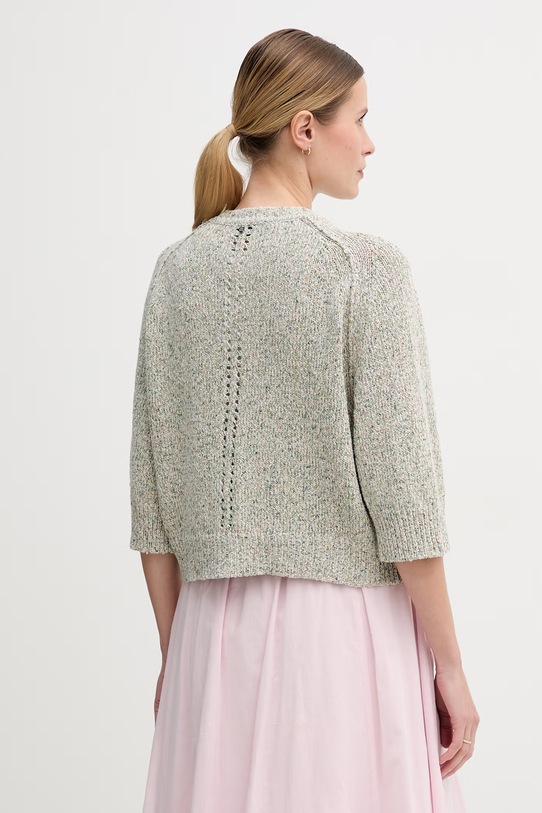 Odzież Mos Mosh kardigan damski z dodatkiem jedwabiu Lizet 177670. zielony
