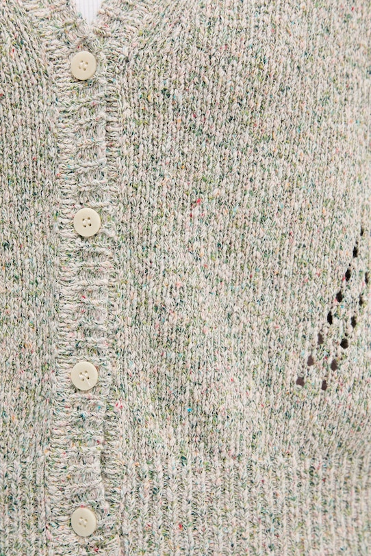 Mos Mosh kardigan damski z dodatkiem jedwabiu Lizet 177670. zielony