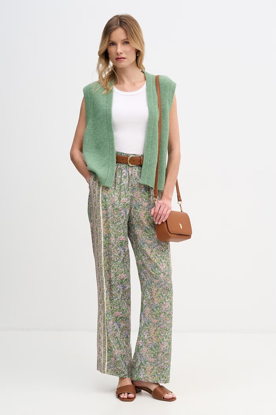 Mos Mosh kardigan damski z wełną Thora 177540 zielony SS26