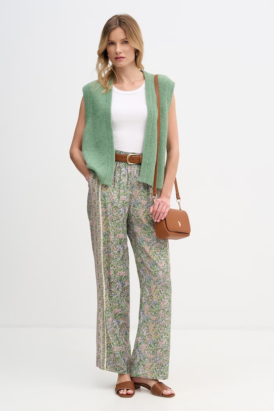 Mos Mosh kardigan damski z wełną Thora 177540 zielony SS26