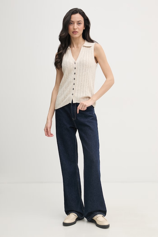 Mos Mosh kamizelka damska Marisol 177720 beżowy SS26