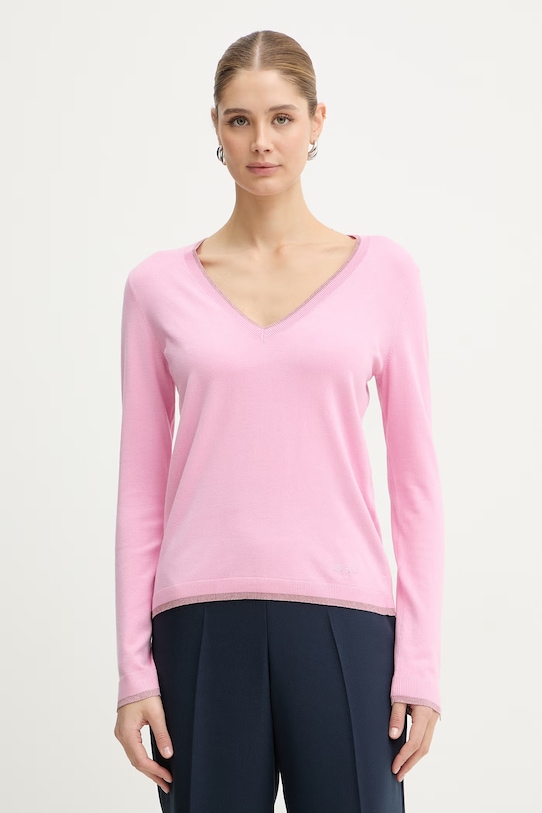 Liu Jo maglione applique rosa WA6282.MS49I