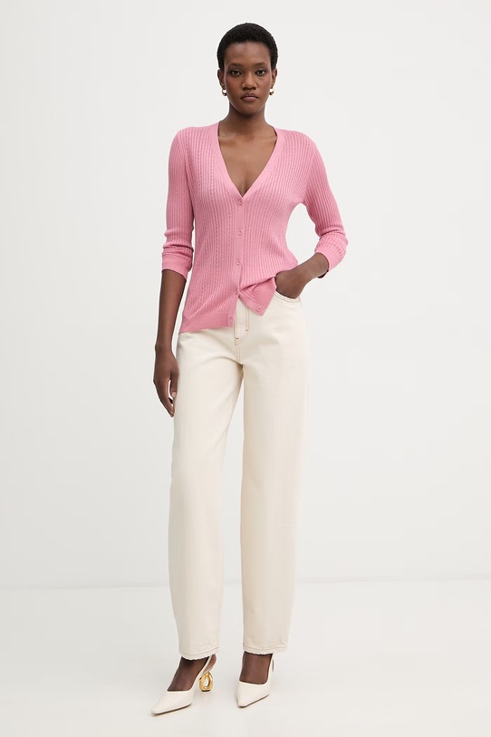 Liu Jo kardigan damski z wiskozą WA6291.MS46J różowy SS26