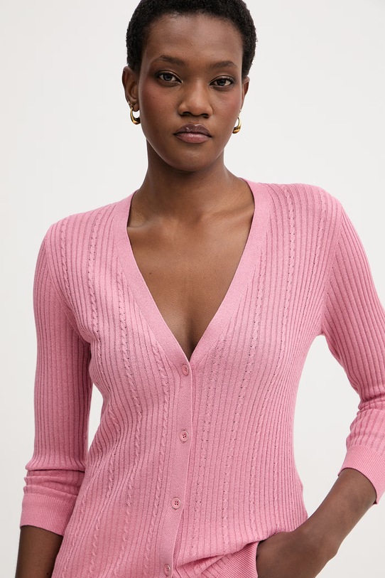 Liu Jo kardigan damski z wiskozą różowy WA6291.MS46J