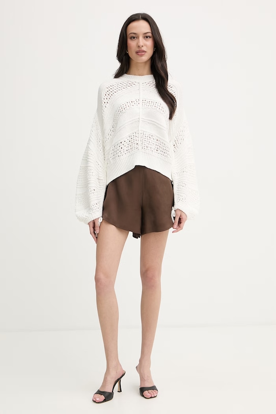 Liu Jo sweter damski bawełniany WA6419.MA86R beżowy SS26