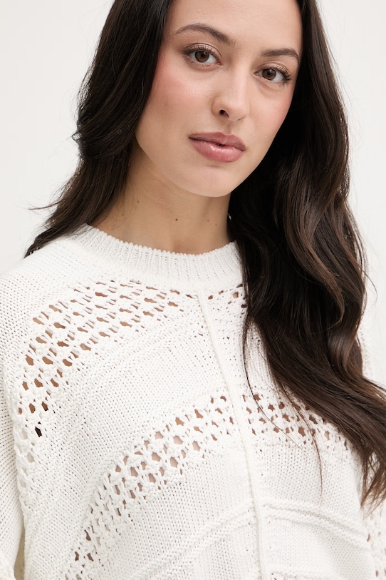 Liu Jo sweter damski bawełniany beżowy WA6419.MA86R