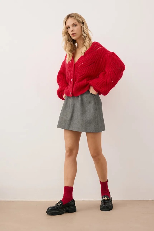 Bizuu kardigan z wełną CLARA CLARA.CZERWONY czerwony SS26