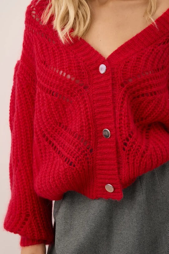Bizuu kardigan z wełną CLARA CLARA.CZERWONY
