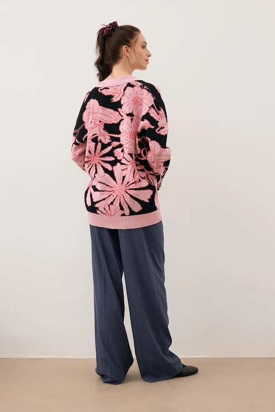 Odzież Bizuu kardigan bawełniany HYLES HYLES.CZARNY różowy