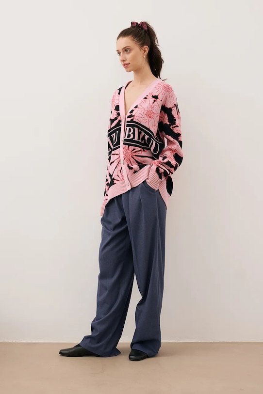 Bizuu kardigan bawełniany HYLES różowy HYLES.CZARNY