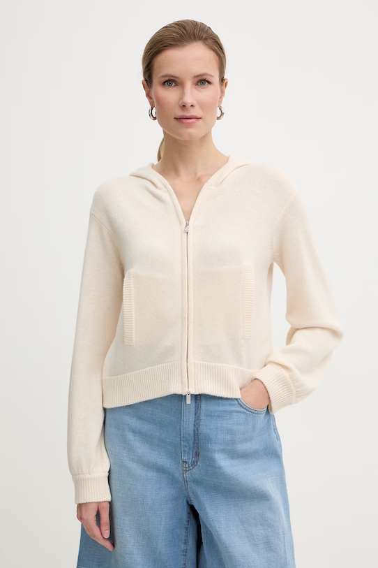 Marella kardigan damski wełniany MLMAERE beżowy 2613341075200