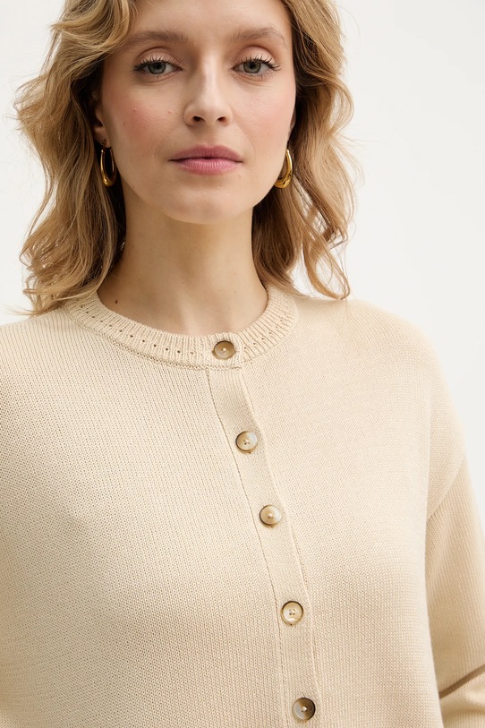Marella kardigan bawełniany ALCUNO beżowy 2613341094200