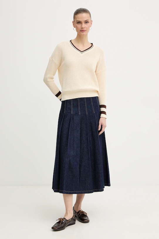 Marella sweter bawełniany FESTOSO 2613361034200 beżowy SS26