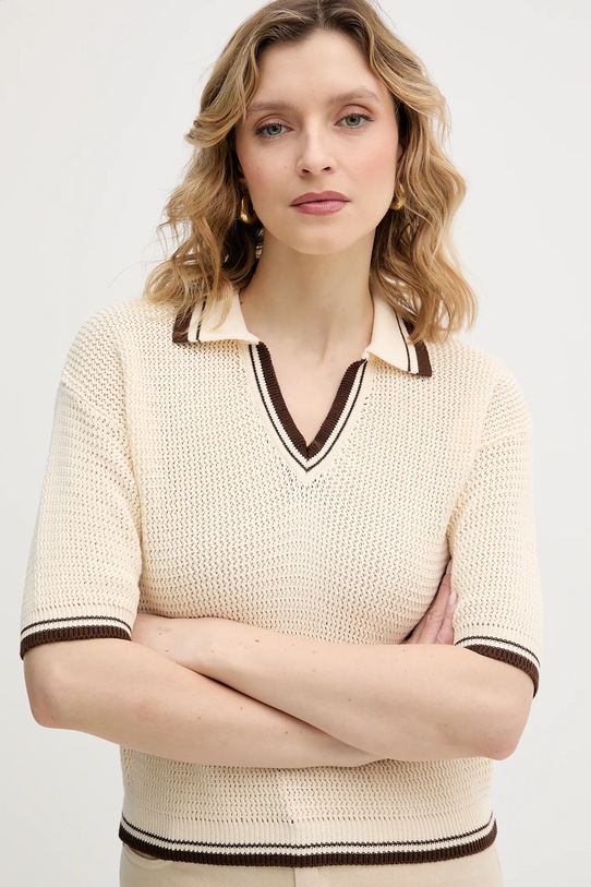 Marella sweter bawełniany LEMBI beżowy 2613361044200