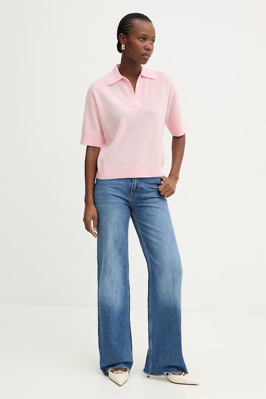 Marella sweter damski wełniany MLMFELTRO 2613361075200 różowy SS26