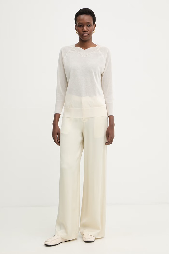 Marella sweter damski z wiskozą MLMTUBO 2613361095200 beżowy SS26