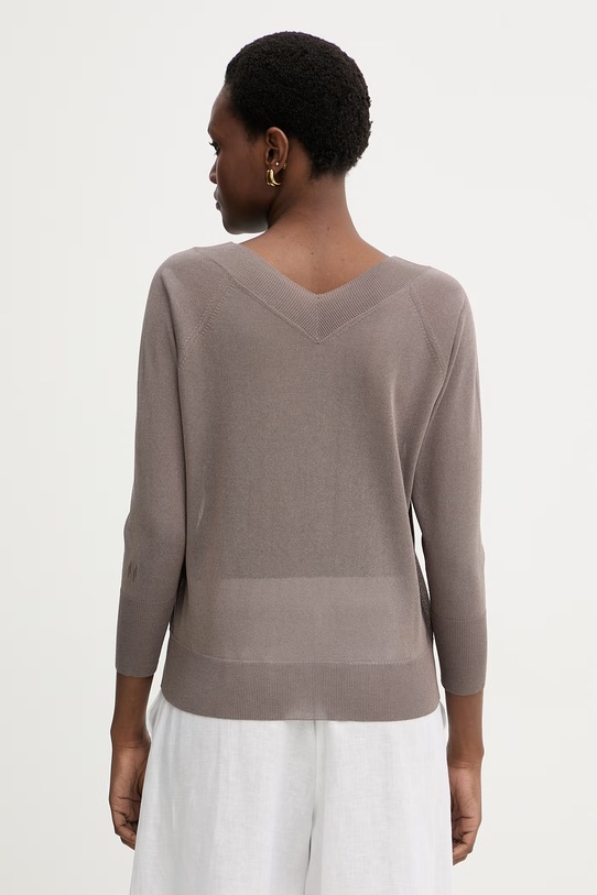 Odzież Marella sweter damski z wiskozą MLMTUBO 2613361095200 brązowy