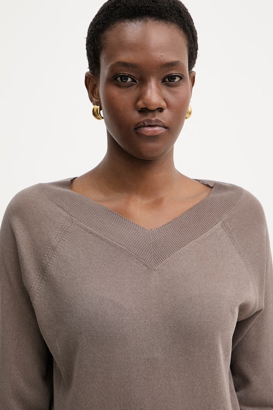 Marella sweter damski z wiskozą MLMTUBO brązowy 2613361095200