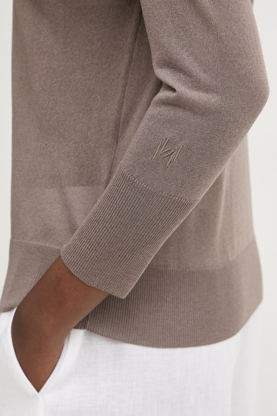 Marella sweter damski z wiskozą MLMTUBO 2613361095200 brązowy