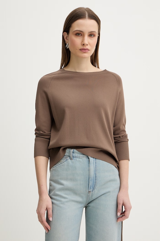 Marella sweter MLMEDILE pozostałe brązowy 2613361205200