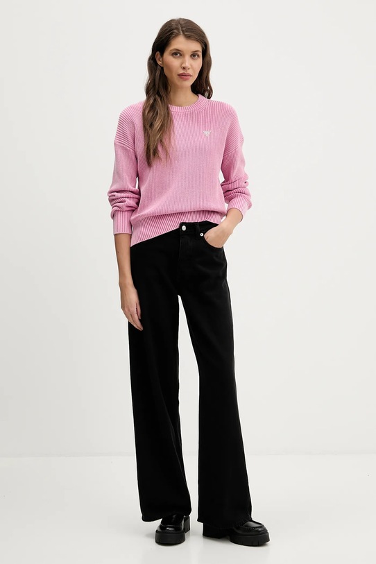 Guess Jeans sweter bawełniany W6RR20.Z3HM1 różowy SS26
