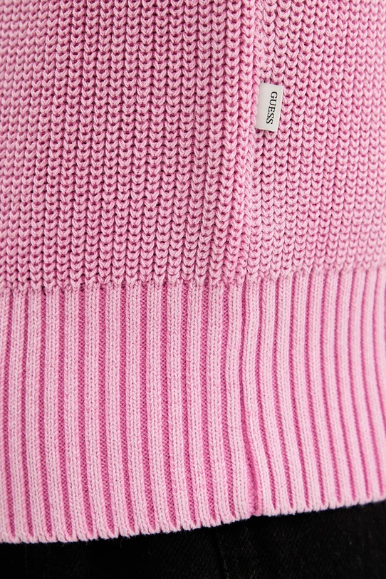 Guess Jeans sweter bawełniany W6RR20.Z3HM1 różowy