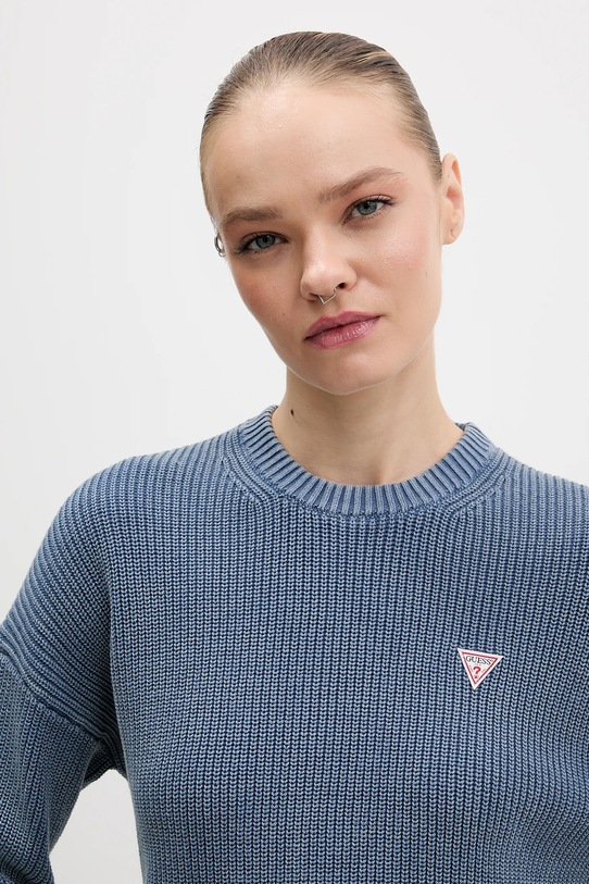 Guess Jeans pulover de bumbac albastru W6RR20.Z3HM1