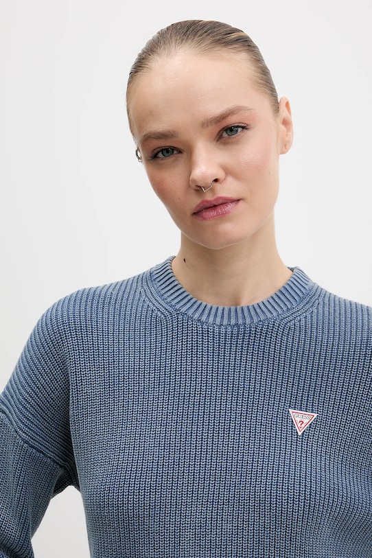 Guess Jeans pulover de bumbac albastru W6RR20.Z3HM1