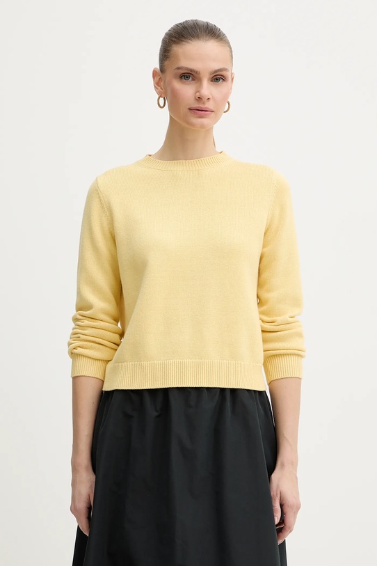 IBlues sweter z dodatkiem wełny LIRICA okrągły żółty 2617361041200