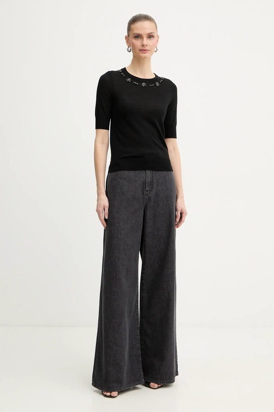 IBlues t-shirt z dodatkiem wełny FRESIA 2617361081200 czarny SS26