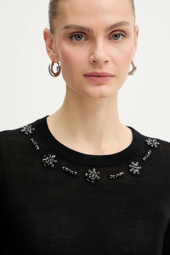 IBlues t-shirt z dodatkiem wełny FRESIA czarny 2617361081200