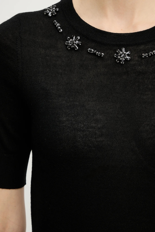 IBlues t-shirt z dodatkiem wełny FRESIA 2617361081200 czarny
