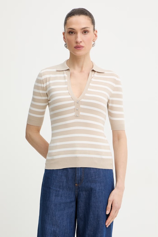 iBlues sweter damski z wiskozy GIOSTRA beżowy 2617361091200