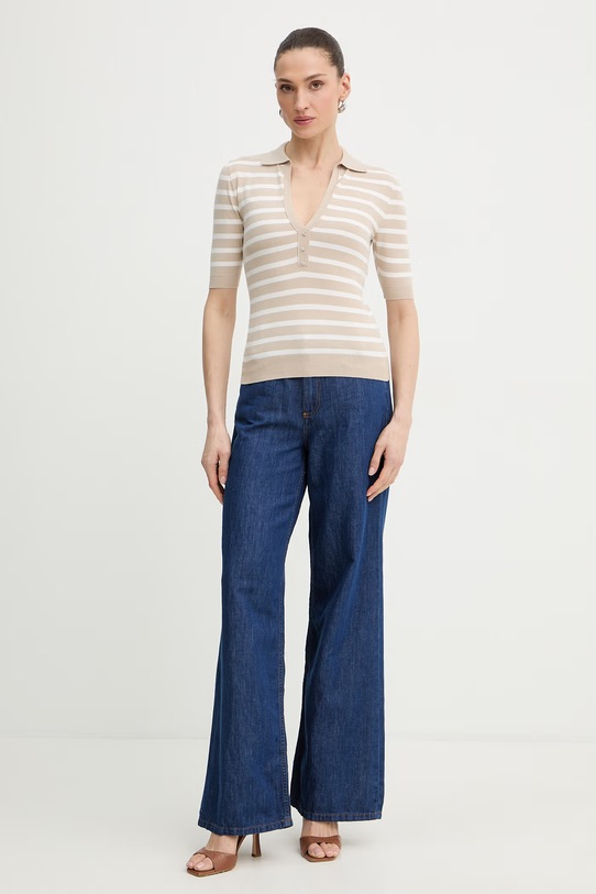 iBlues sweter damski z wiskozy GIOSTRA 2617361091200 beżowy SS26